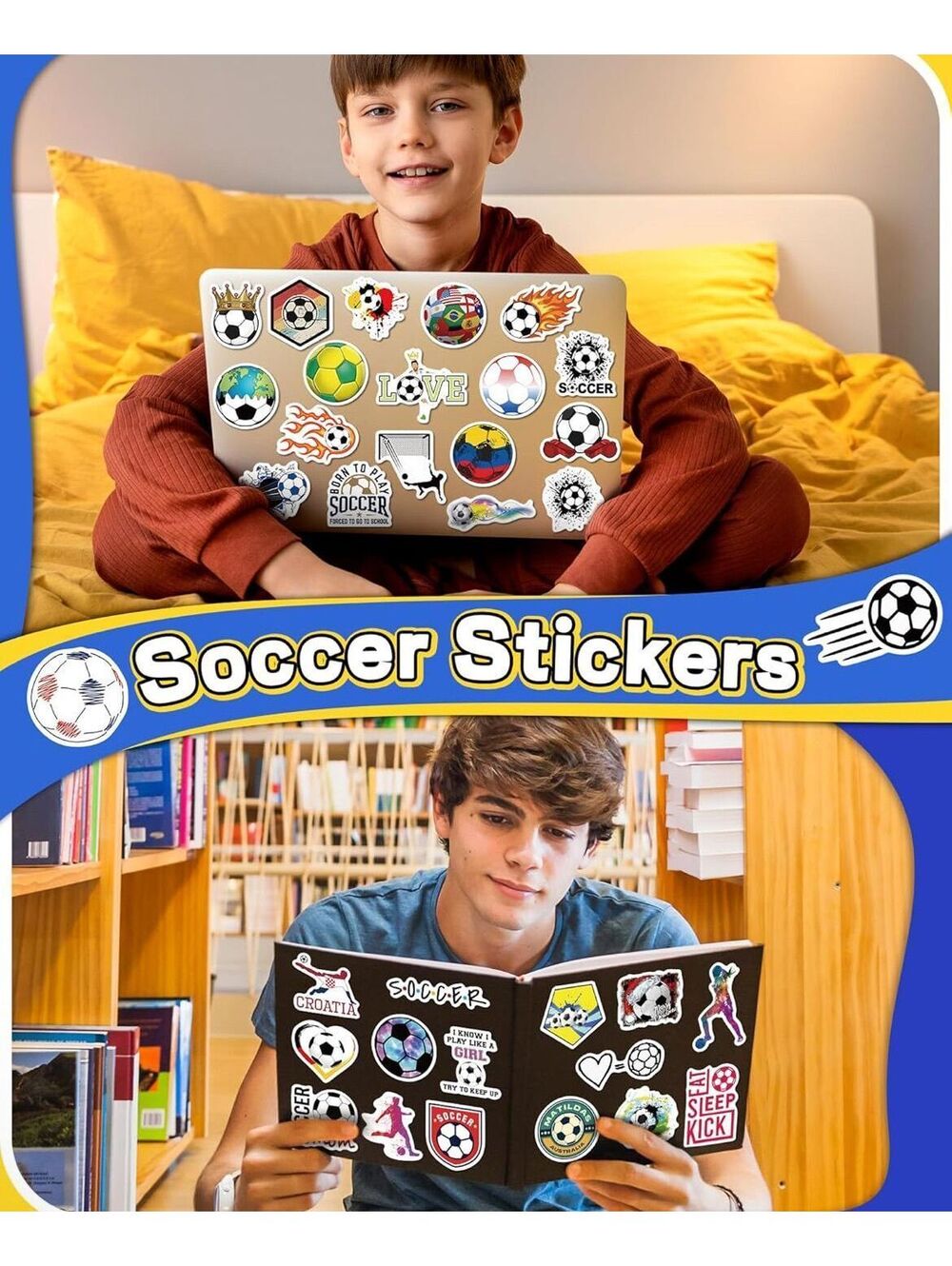 Pack of 50 Soccer Sickers